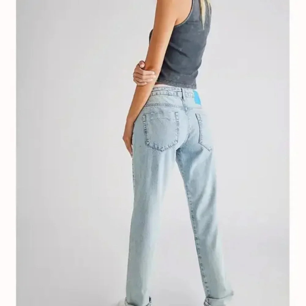 One Teaspoon Women's Truckers Light Wash Low-Rise Loose-Fit Denim Jean. Sz: 30